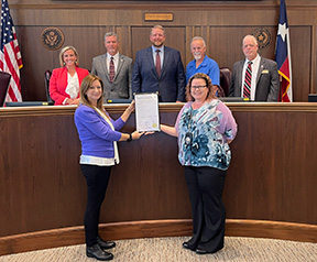 Members representing American Red Cross San Antonio Chapter were in Commissioners Court for March 2026 American Red Cross Month Proclamation.